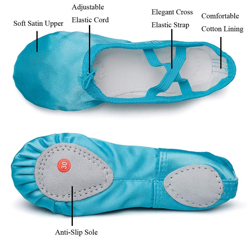 MSMAX أحذية باليه MSMAX للأطفال الصغار/الأطفال الصغار/الأطفال الكبار أحذية حفلات زرقاء 13 M US للأطفال الصغار - Image 2